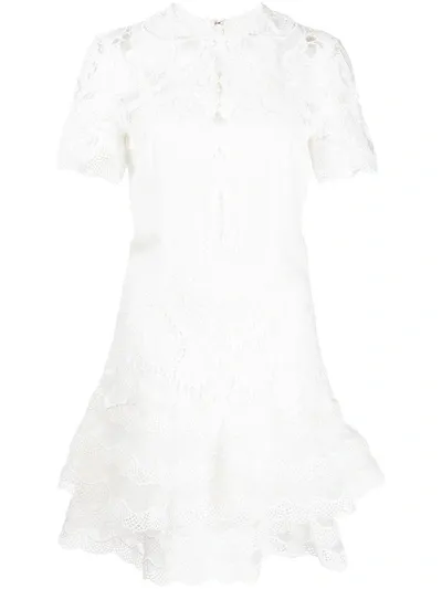 Jonathan Simkhai Lace-panelled Crepe Dress In White