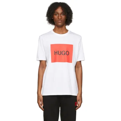 Hugo Logo-print Cotton-jersey T-shirt In White 100