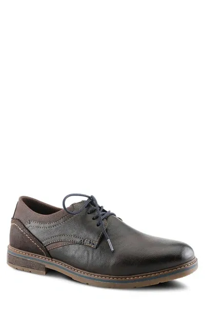 Spring Step Regan Plain Toe Derby In Dark Brown