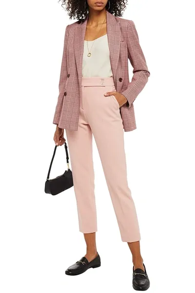 Veronica Beard Renzo Crepe Slim-leg Pants In Pink