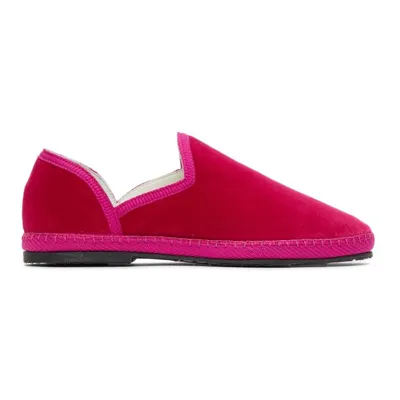 The Row Contrast-trimmed Suede Loafers In Fuchsia