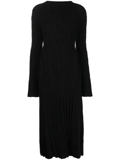 Proenza Schouler Bias Cable Knit Dress In Black