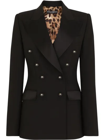 Dolce & Gabbana Double-breasted Blazer In Black