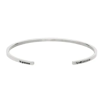 Le Gramme Silver Polished 'le 7 Grammes' Ribbon Bracelet In Metallic