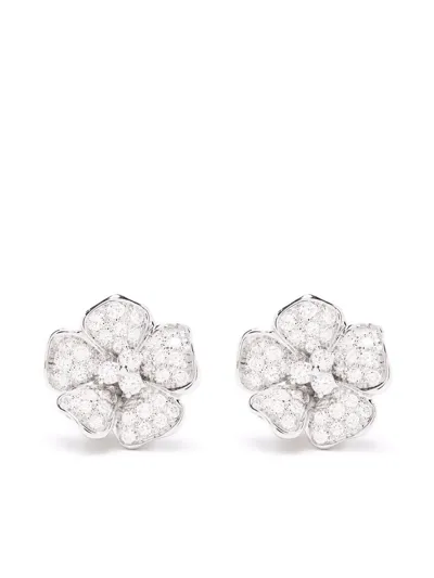 Leo Pizzo 18kt White Gold Flora Diamond Earrings In Silber