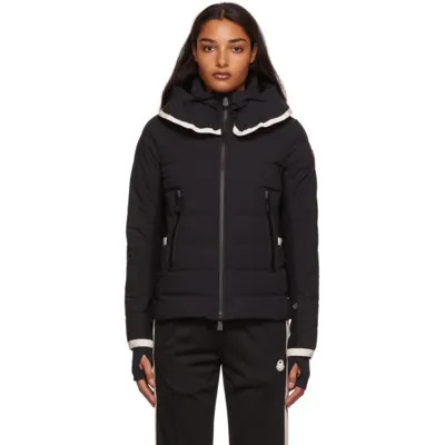 Moncler Lamoura Hooded Grosgrain-trimmed Quilted Down Ski Jacket In Black