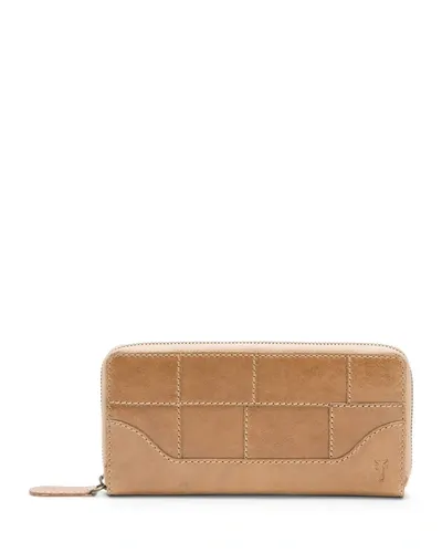 Frye Melissa Patchwork Zip Continental Wallet In Brown