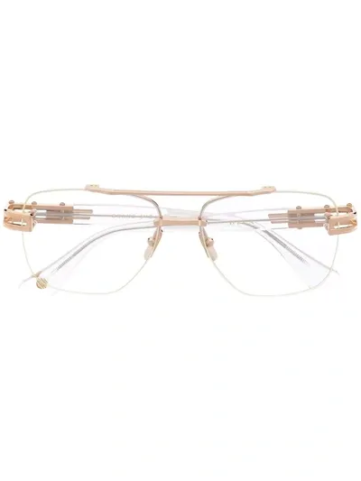 Dita Eyewear Square-frame Aviator Glasses In Gold