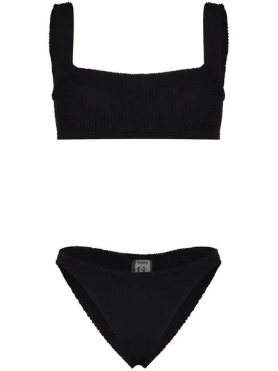 Hunza G Xandra Square-neck Bikini Set In Black