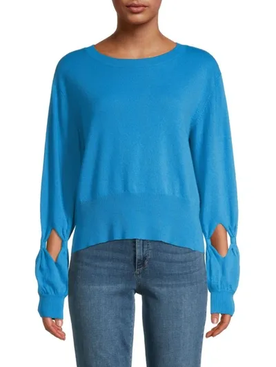 Autumn Cashmere Women's Cutout Cashmere Sweater In Mykonos