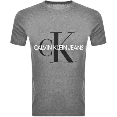 Calvin Klein Jeans Monogram Logo T Shirt Grey