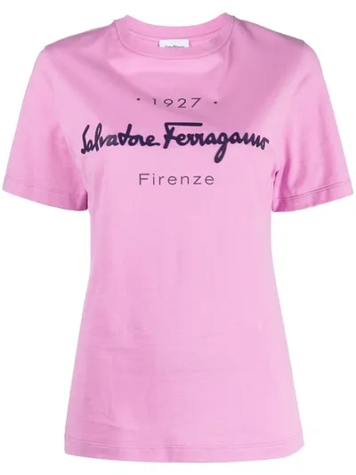 Ferragamo 1927 Signature T-shirt In Pink