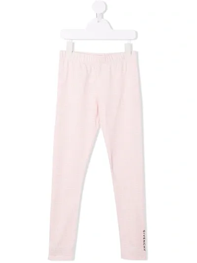 Givenchy Pink Kids Leggings With Logo And 4g All-over Motif