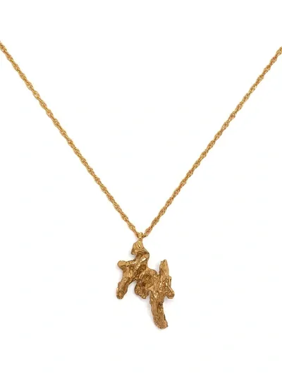 Loveness Lee M Alphabet Necklace In Gold