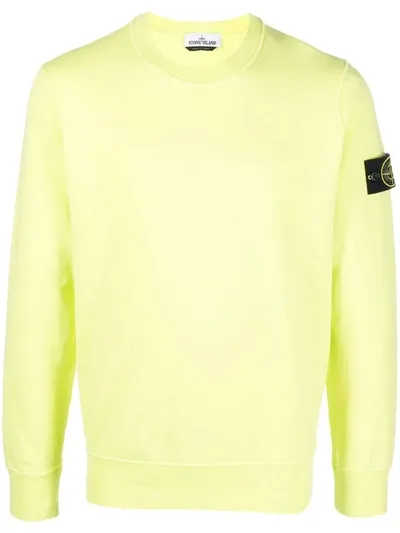 Stone Island Logo Patch Sweatshirt In Green