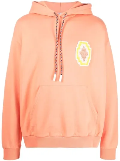 Marcelo Burlon County Of Milan Macramé Cross Logo Patch Hoodie In Orange