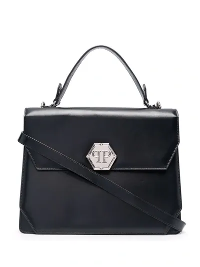 Philipp Plein Big Handle Hexagon Bag In Black