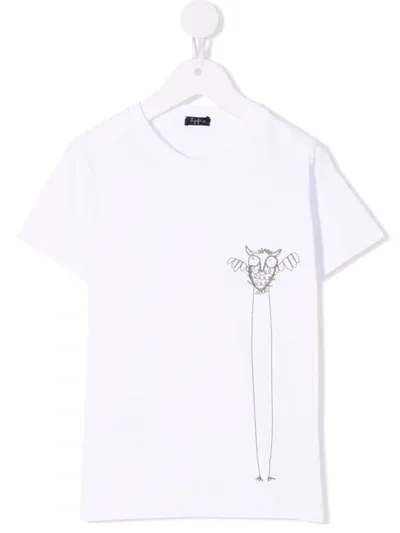 Il Gufo Kids' Bird-print T-shirt In White