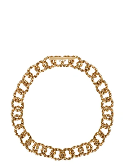 Saint Laurent Twist Ring Choker In Metallic