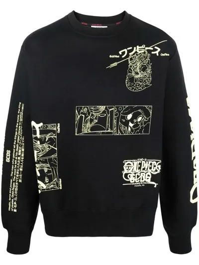 Gcds Logo Patchwork Sweatshirt In Black