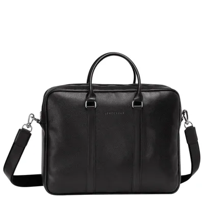 Longchamp Briefcase M Le Foulonné In Black