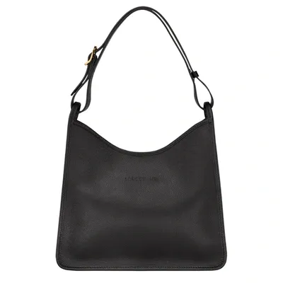 Longchamp Sac Porté Épaule M Le Foulonné In Black