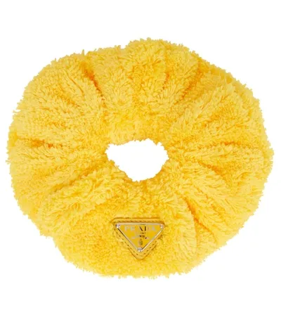 Prada Terry Scrunchie In Yellow