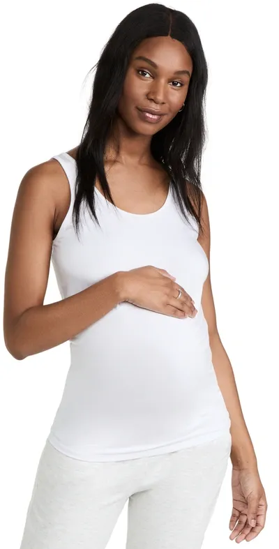 Ingrid & Isabel Scoop Neck Tank In White