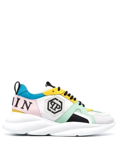 Philipp Plein Philippe Plein Hurricane Runner Sneakers In Leather And Fabric - Atterley In White