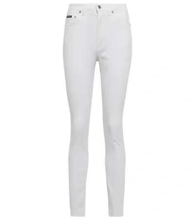 Dolce & Gabbana Logo Plate Jeans In White