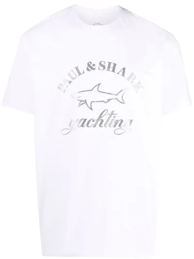 Paul & Shark Logo-print Cotton T-shirt In White