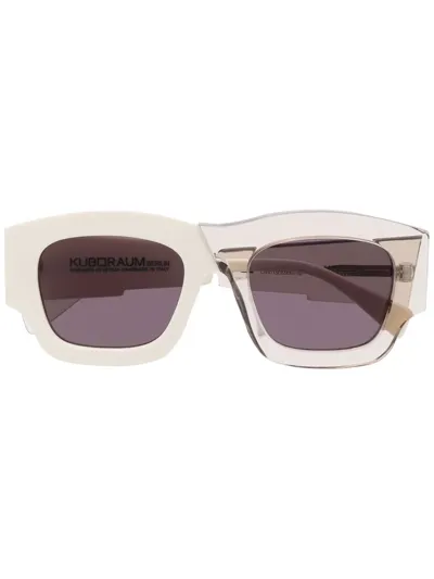 Kuboraum C8 Two-tone Square-frame Sunglasses In Weiss