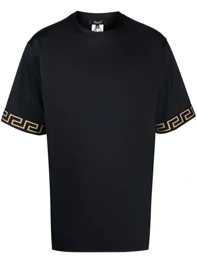 Versace T-shirt Lycra Nylon Stretch Vita Eco In Black