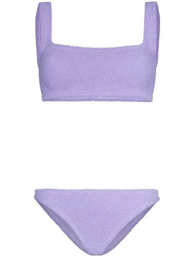 Hunza G Purple Cropped Xandra Bikini In Lilac