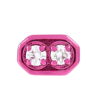 Eéra Eéra Roma 18kt White Gold Single Earring With Diamonds In Pink