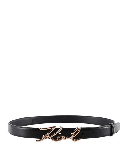 Karl Lagerfeld K/signature Belt In Black