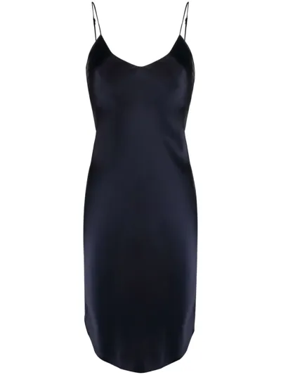 Nili Lotan Mid-length Slip Dress In Dark Navy