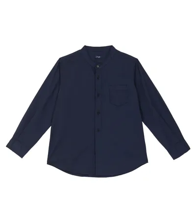 Il Gufo Kids' Cotton-blend Shirt In Blue