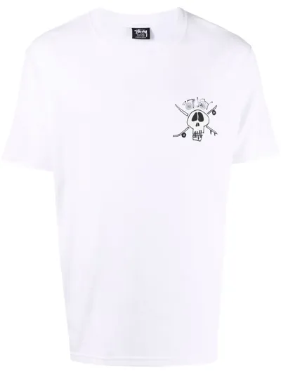 Stussy 'surf Skate Skull' T-shirt In White