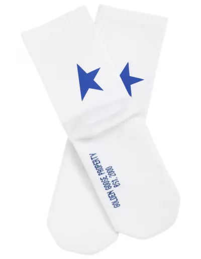 Golden Goose Star Collection Socks With Contrasting Star In White