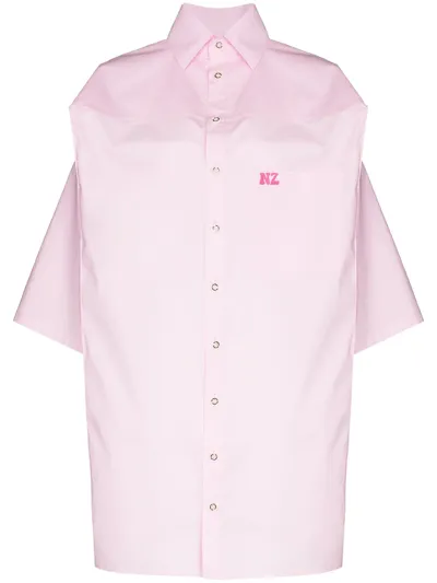 Natasha Zinko Boxer Oversized Cotton Shirt In Pink