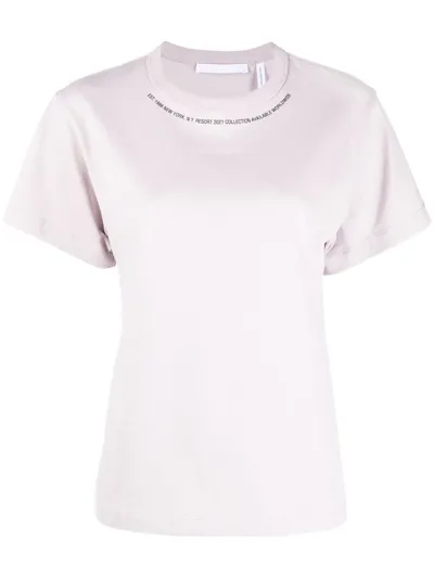 Helmut Lang Neckline Print Short Sleeved T-shirt In Pink