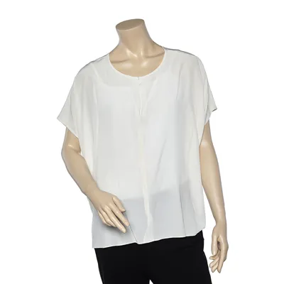 Pre-owned Joseph White Silk Oversized Top M