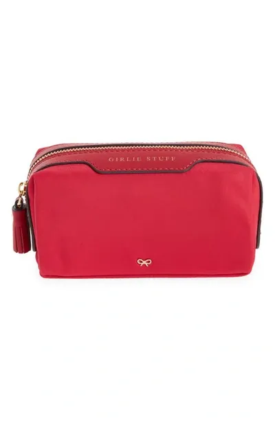 Anya Hindmarch Make-up Nylon Pouch In Red