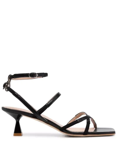 Scarosso Sally Leather Sandals In Black