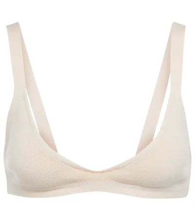 Live The Process Neptune Ribbed-knit Bralette In Mother Of Pearl