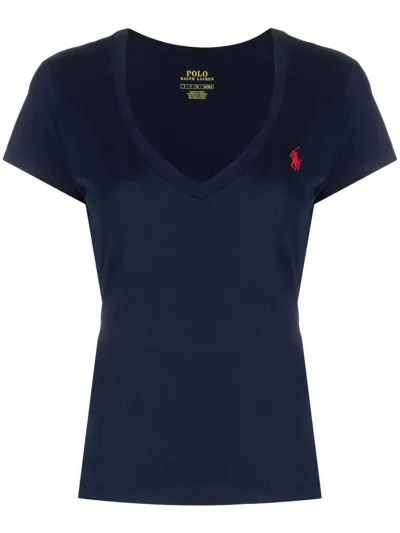 Polo Ralph Lauren Embroidered-pony T-shirt In Black