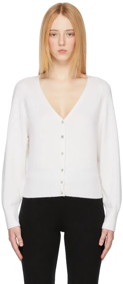 Vince Mini Button Raglan Wool & Cashmere-blend Cardigan In White