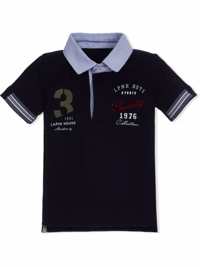 Lapin House Kids' Logo-print Polo Shirt In Blue