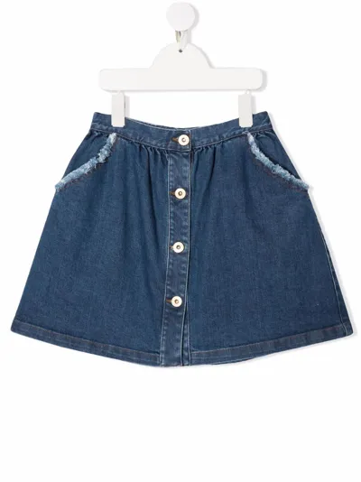 Il Gufo A-line Denim Skirt In Blue